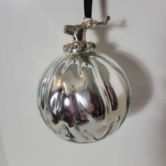 Rare Vintage Silver Reindeer 5" Christmas Ornament with Hanging Ribbon - Picture 1 of 5